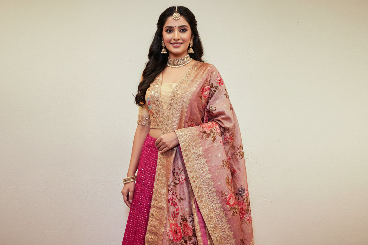 Floral Embroidered Lehenga Choli Set